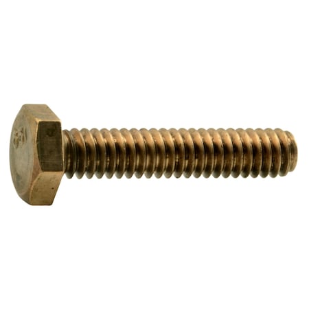 1/4-20 Hex Head Cap Screw, Silicon Bronze, 1-1/4 In L, 8 PK